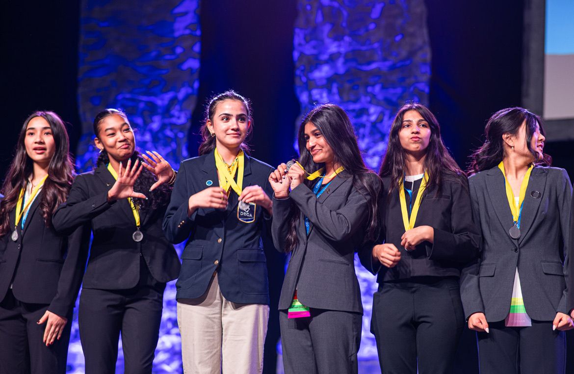 Members on stage at state awards