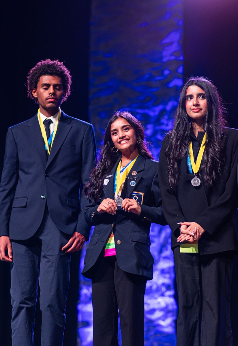 State medalists on stage
